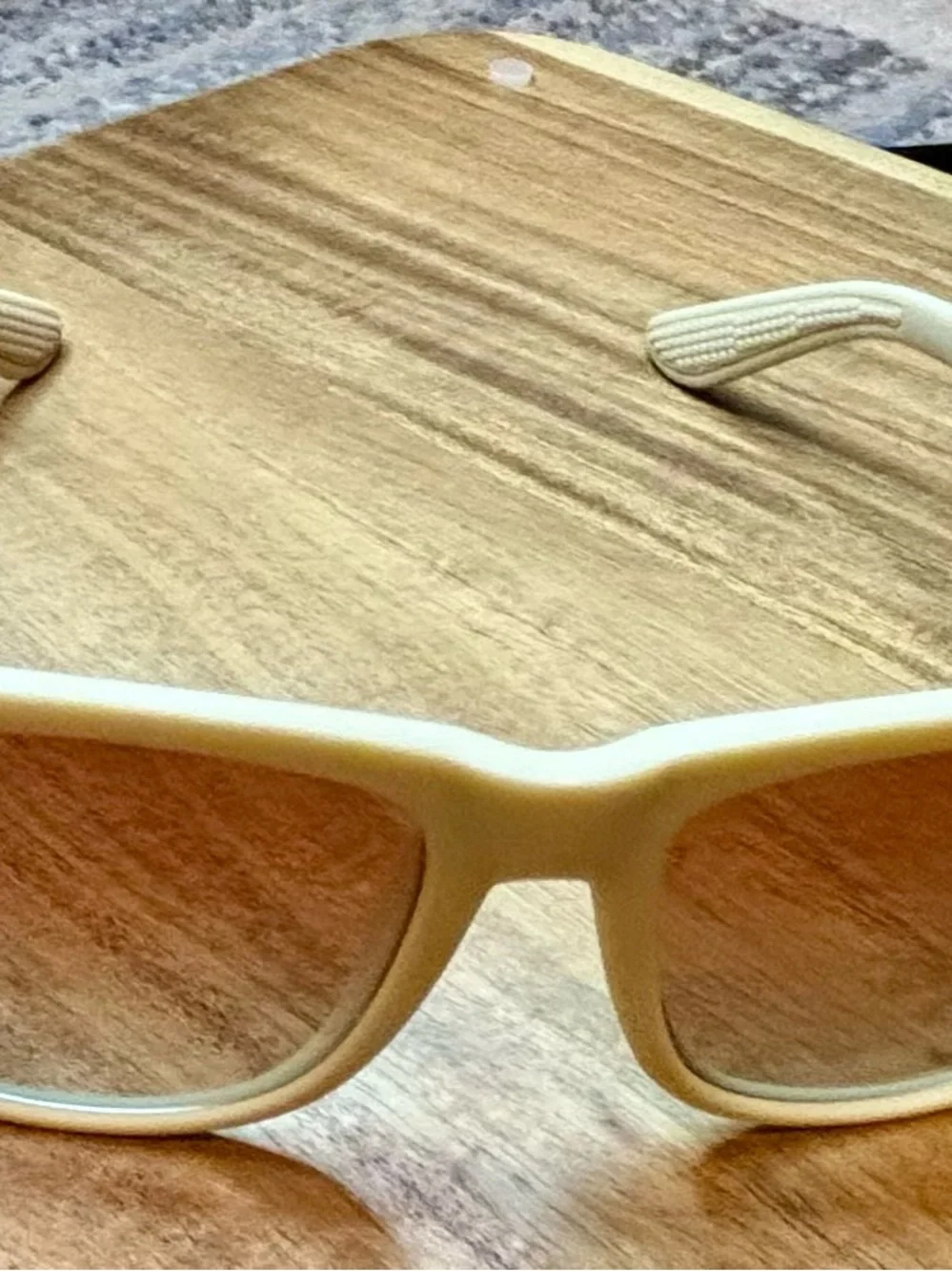 Men's White Frame Sunglasses with Brown Lenses